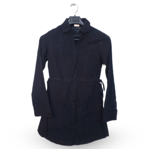 Object Black Longline Tie Waist Shirt | Pure Cotton Jersey | Medium