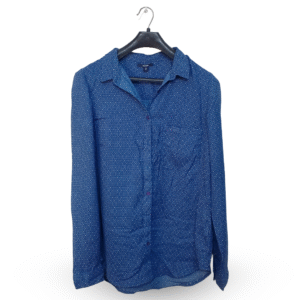 Kiabi Blue Polka White Dot Patter Long Sleeves Shirt | Jorjat | Medium