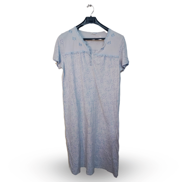 Damart Blue Nightgown Dress | Cotton Jersey | Extra Large