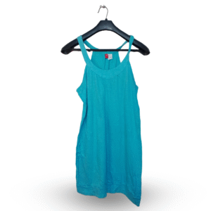 Divided Blue Strapy Tank Top | Cotton Jersey | Medium