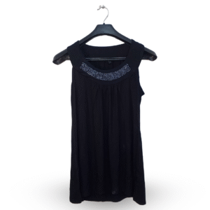 Lunda.Pk Black Sleeveless Tank Top | Cotton Jersey | Medium