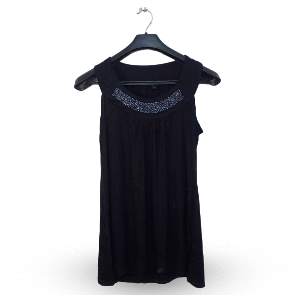 Lunda.Pk Black Sleeveless Tank Top | Cotton Jersey | Medium