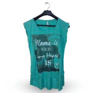 Fa Sister Teal Green Printed T Shirt | Cotton Jersey | Medium