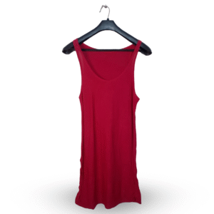 Lunda.Pk Red Sleeveless Bodycon Dress | Cotton Jersey | Large
