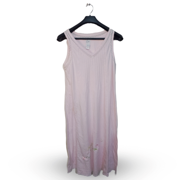 Aria Light Pink Sleeveless Nightgown | Cotton Jersey | Large
