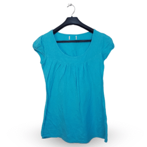 Lunda.Pk Teal Blue Crew Neck Style Top | Cotton Jersey | Medium