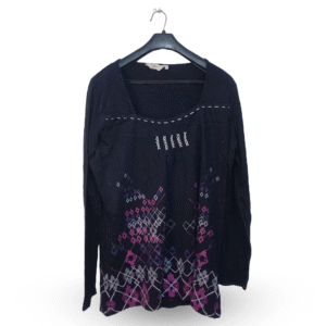 Lunda.Pk Geometric Pattern Long Sleeves Top | Cotton Jersey | Extra Large