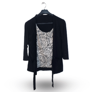 Lunda.Pk Black Stylish Cardigan Open Front Top | Cotton Jersey | Medium