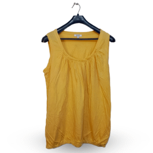 Zamba Yellow Scoop Neck Tank Top | Cotton Jersey | Medium