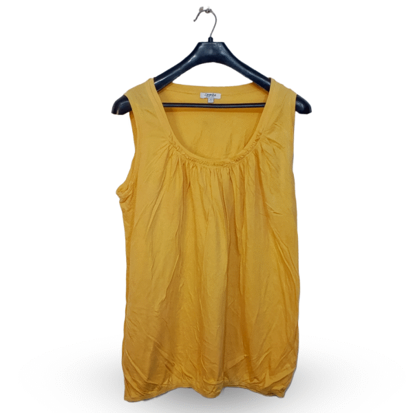 Zamba Yellow Scoop Neck Tank Top | Cotton Jersey | Medium