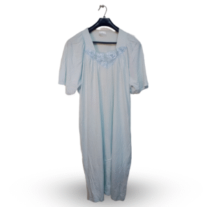 Lunda.Pk Basic Blue Floral Embroidery Nightgown | Cotton Jersey | Extra Large