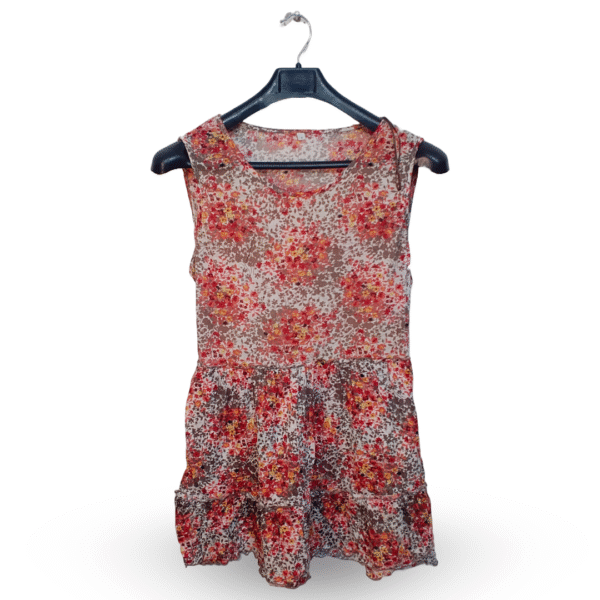 Lunda.Pk Various Colour Floral Print Sleeveless Tiered Top | Pure Cotton Jersey | Medium