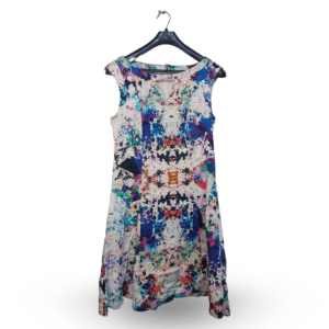 Jacqueline Riu Various Colour Sleeveless Pattern Boat Neck Relax fit Top | Pure Cotton Silk | Large