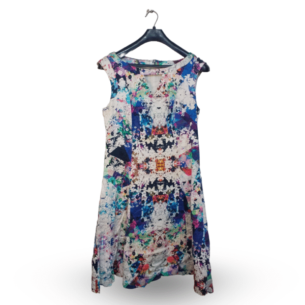 Jacqueline Riu Various Colour Sleeveless Pattern Boat Neck Relax fit Top | Pure Cotton Silk | Large