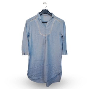 Misshelen Light Blue Long Sleeve Three Quarter Shirt | Cotton Jersey | Lareg
