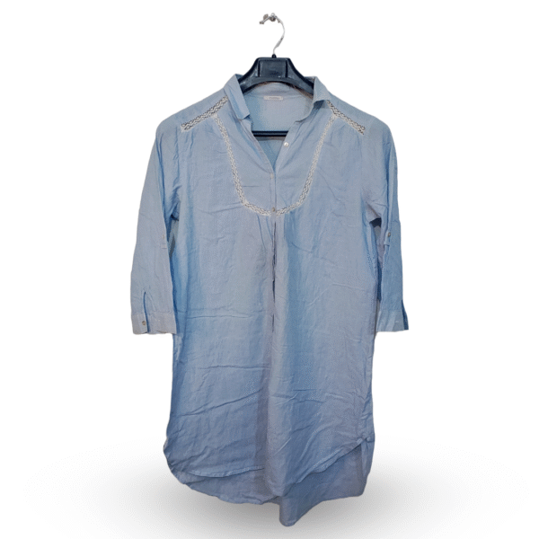 Misshelen Light Blue Long Sleeve Three Quarter Shirt | Cotton Jersey | Lareg