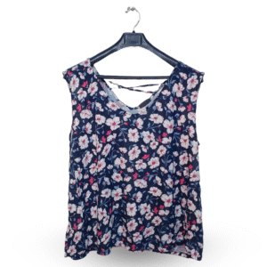 Yessica Multicolor Flowers Pattern Sleeveless Top | Cotton Jersey | Free Size