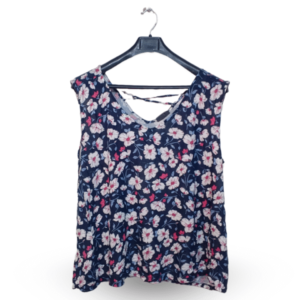 Yessica Multicolor Flowers Pattern Sleeveless Top | Cotton Jersey | Free Size