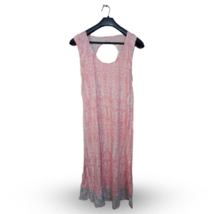 Lunda.Pk Pink & White Decor Pattern Long Top | Cotton Jersey | Large