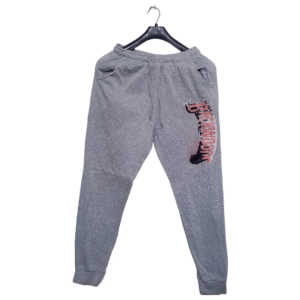 Lunda.Pk Light Grey 2 Pocket Sticker Printed Rib Bottom Trouser | Cotton Jersey