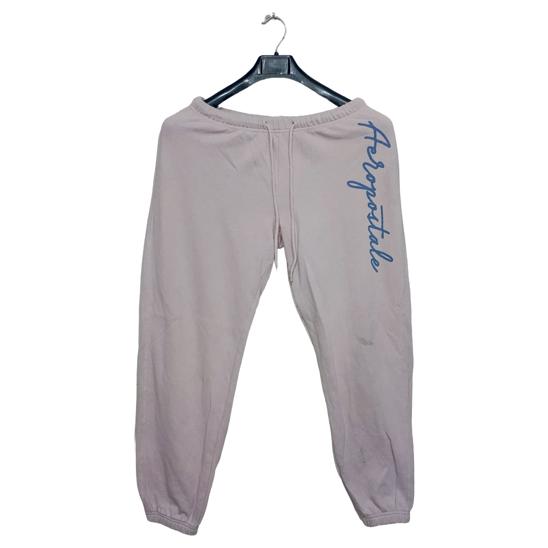 Aeropostale Baby Pink Burrs Elastic Bottom Trouser | Cotton Jersey