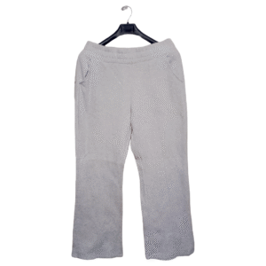 Danskin Ash White 2 Pockets Bell Bottom Trouser | Fleece Fabric