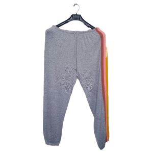 Pink Grey Colourful Stripes Elastic Bottom Trouser | Cotton Jersey