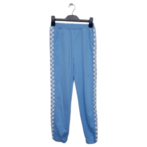 Greatchy Blue & White Check 2 Pocket Elastic Bottom Trouser | Cotton Jersey