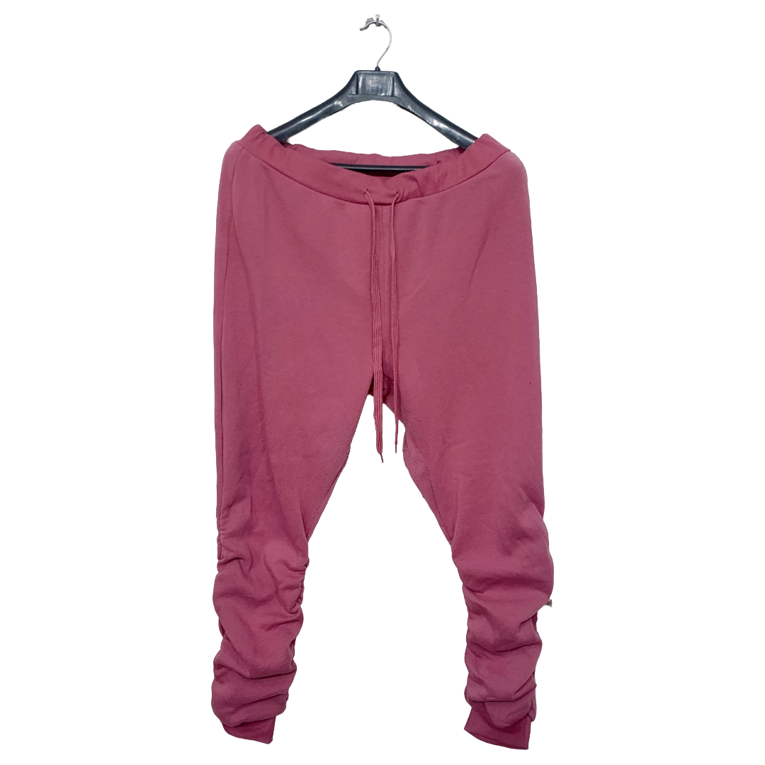 Phud Candy Pink Burr Frill Rib Bottom Trouser | Sweet Cotton Jersey