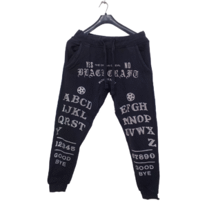 Craft Black Printed 3 Pockets Rib Bottom Trouser | Cotton Jersey