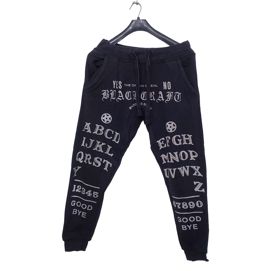 Craft Black Printed 3 Pockets Rib Bottom Trouser | Cotton Jersey