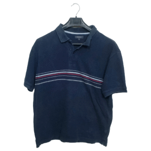 Derby Navy Blue Lining Polo Half Sleeves T Shirt | Cotton Jersey | Extra Large