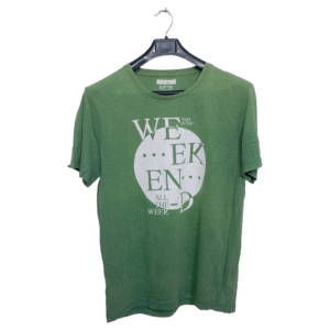 Joules Green Printed Faded Half Sleeves T Shirt| Cotton Jersey | Medium