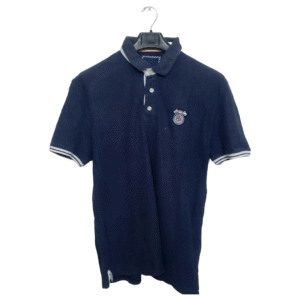 Brice Dark Blue Fine Polo Half Sleeves T Shirt | Cotton Jersey | Large