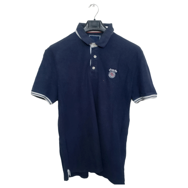 Brice Dark Blue Fine Polo Half Sleeves T Shirt | Cotton Jersey | Large