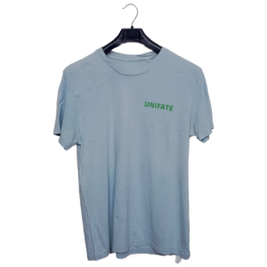 Unifate Sky Blue With Back Print Half Sleeves T Shirt | Cotton Jersey | Medium