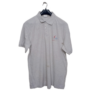 B&C Collection Ash White Polo Half Sleeves T Shirt | Cotton Jersey | Extra Large