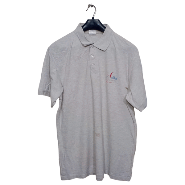 B&C Collection Ash White Polo Half Sleeves T Shirt | Cotton Jersey | Extra Large