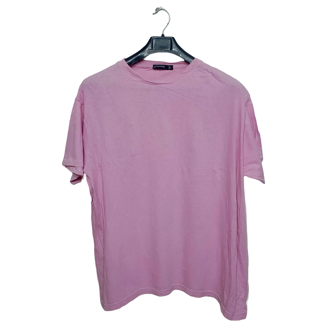 Star Berry Pink Plain Half Sleeves T Shirt | Cotton Jersey | Extra Large