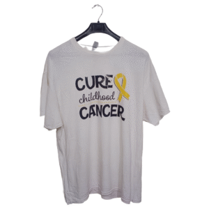 Cure Cancer White Printed Half Sleeves T Shirt | Cotton Jersey | Extra Large