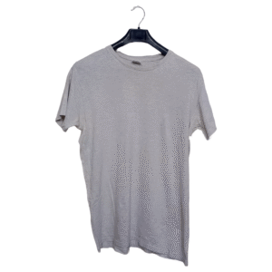 B&C Collection Ash White Plain Half Sleeves T Shirt | Cotton Jersey | Large