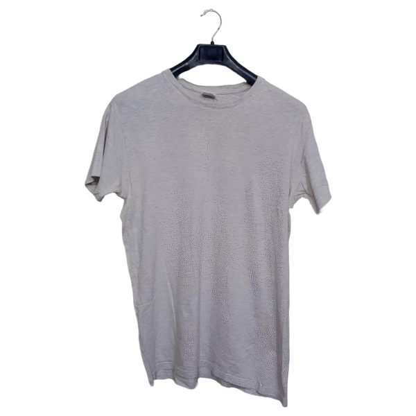 B&C Collection Ash White Plain Half Sleeves T Shirt | Cotton Jersey | Large