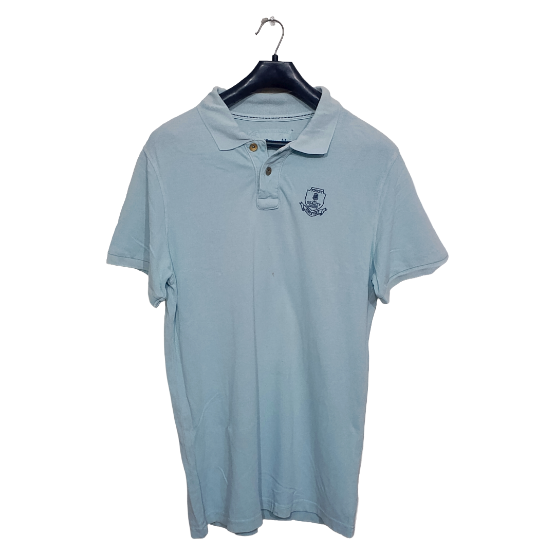 Jules Sky Blue Plain Half Sleeves Polo T Shirt | P.K | Medium