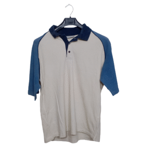 Angelo Muroni Cream & Blue Sleeves Polo T Shirt | P.K | Large