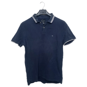 Brice Navy Blue Faded Plain Polo Half Sleeves T Shirt | P.K | Large