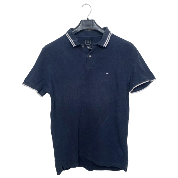 Brice Navy Blue Faded Plain Polo Half Sleeves T Shirt | P.K | Large