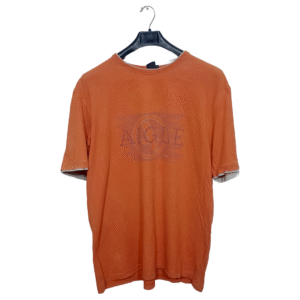 Aigle Orange Printed Half Sleeves T Shirt | Cotton Jersey | Extra Large