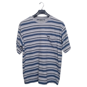 Hotshot Multicolor Stripes with Front Pocket Half Sleeves T Shirt | Cotton Jersey