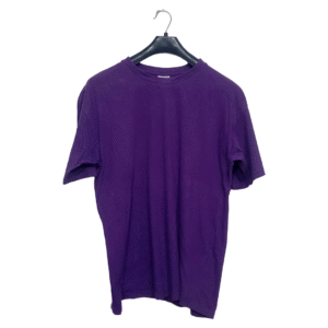 B&C Purple With Back Print Half Sleeves T Shirt | Cotton Jersey | Large