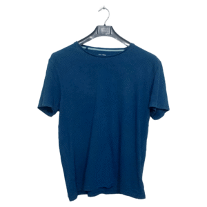 Basic Sea Blue Plain Half Sleeves T Shirt | Cotton Jersey | Large